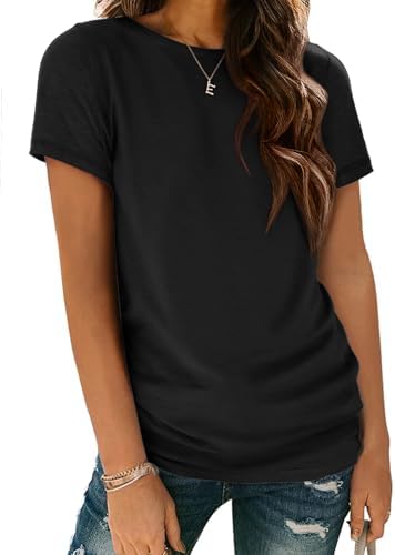 Basic T Shirt Crewneck Short Sleeve Summer Tops