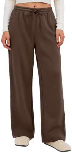 Cotton Fleece Lined Sweatpants Straight Leg Casual Lounge