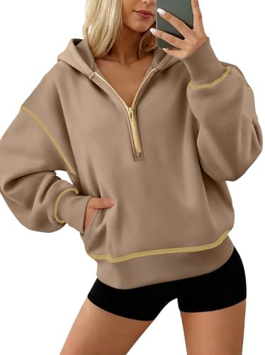 Fall Hoodies Half Zip Sweatshirts Long Sleeve Cropped