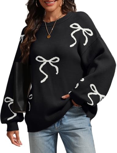 Fall Long Sleeve Pullover Sweaters Trendy Crewneck Casual