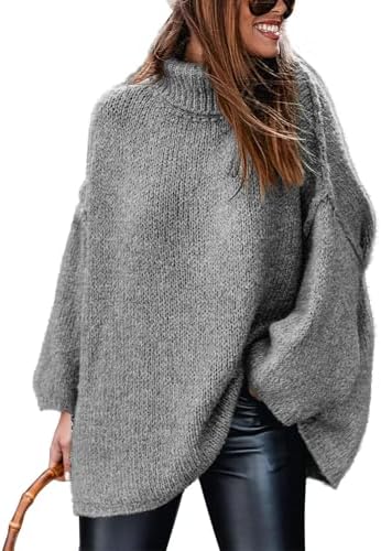 Fall Turtleneck Oversized Sweaters Chunky Knit Pullover