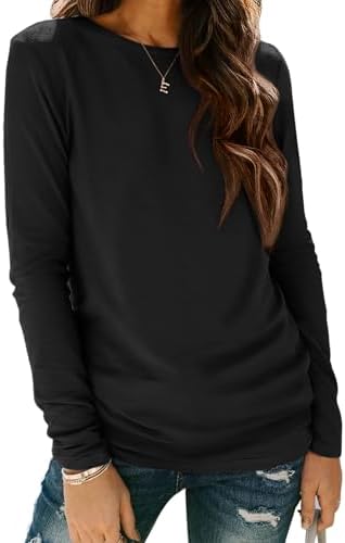 Long Sleeve Shirts Basic Tee Casual Tops Cotton Underscrub