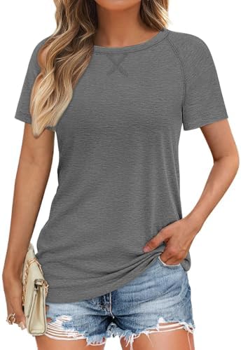Loose Fitting Crewneck Tee Lightweight Short Sleeve