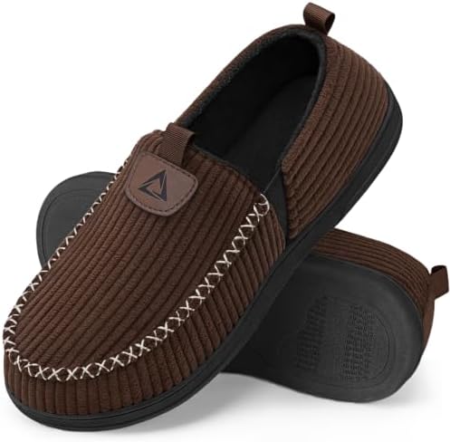Men's Corduroy Moccasin House Slippers