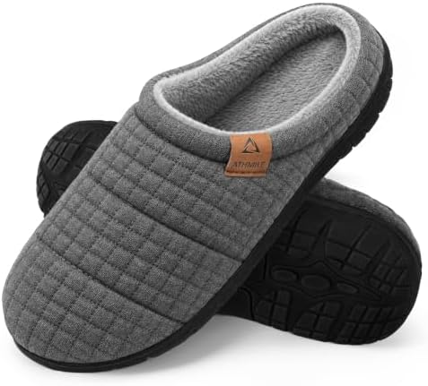 Men's Waffle-Knit Memory Foam Slippers