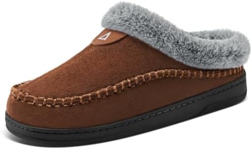 Men's Warm Moccasin Slippers Memory Foam House Shoes