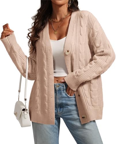 Oversized Cable Knit Cardigan Open Front