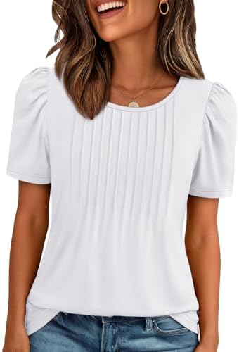 Plus Size Spring Clothes Pleated Dressy Casual Blouses Beach