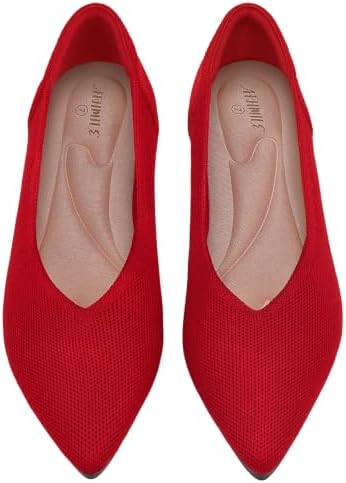Pointed Toe Flats Comfortable Knit Ballet Flats Shoes