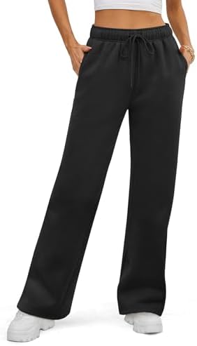 Sweatpants Fleece Wide Leg Lined Baggy Lounge Sweat Pants