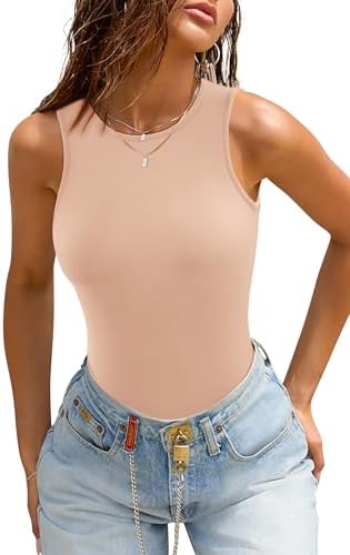 Tank Top Body Suits Sexy Crew Neck Racerback Halter Ribbed