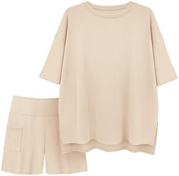 Two Piece Short Lounge Sets Spring Summer Casual Oversized