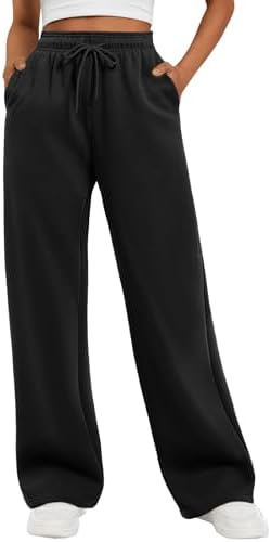 Wide Leg Fleece Lined Sweatpants High Waisted Baggy