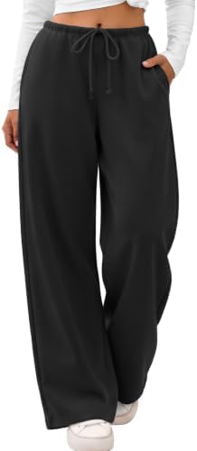 Wide Leg Fleece Sweatpants Lounge with Pocket
